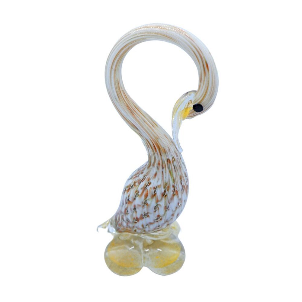 Vintage Murano Glass Bird Venetian Glass Copper Flecks Italy Mid Century MCM